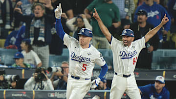Dodgers first baseman Freddie Freeman hit his second World Series walk-off homer in as many years on Monday night.