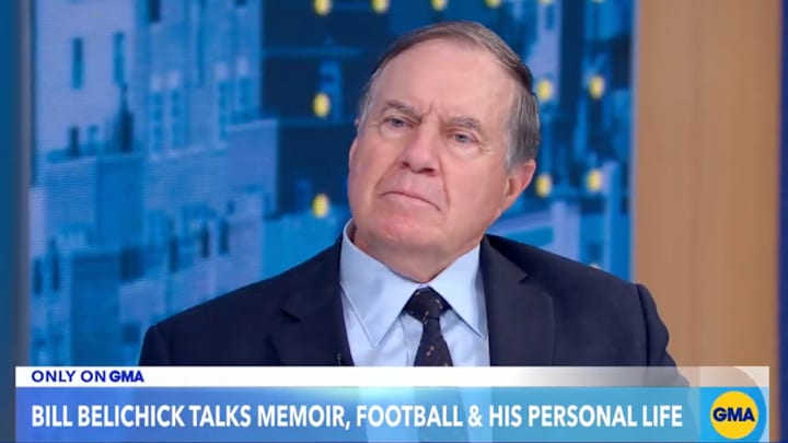 Bill Belichick speaks with Michael Strahan to promote his new book. Bill Belichick speaks with Michael Strahan to promote his new book.