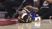 Jimmy Butler left the Warriors Game 2 loss to the Rockets with an injury. 
