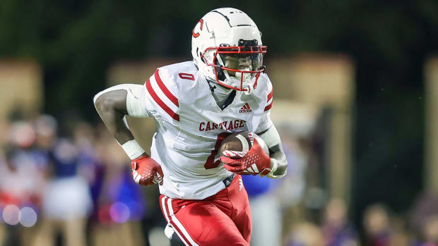 KJ Edwards, Carthage 2026 four-star running back, rushed for 1,387 yards and 20 touchdowns as a sophomore.