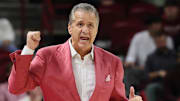 Arkansas Razorbacks coach John Calipari during the first half against the UCA Bears at Bud Walton Arena.
