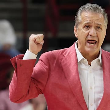 Arkansas Razorbacks coach John Calipari during the first half against the UCA Bears at Bud Walton Arena.