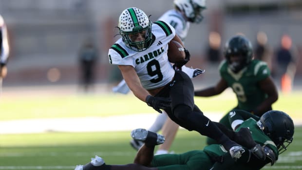 Southlake Carroll running back Riley Wormley runs against DeSoto in the 6A Division II Texas state semifinals in 2023.