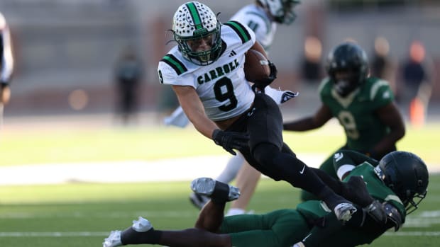 Southlake Carroll running back Riley Wormley runs against DeSoto in the 6A Division II Texas state semifinals in 2023.