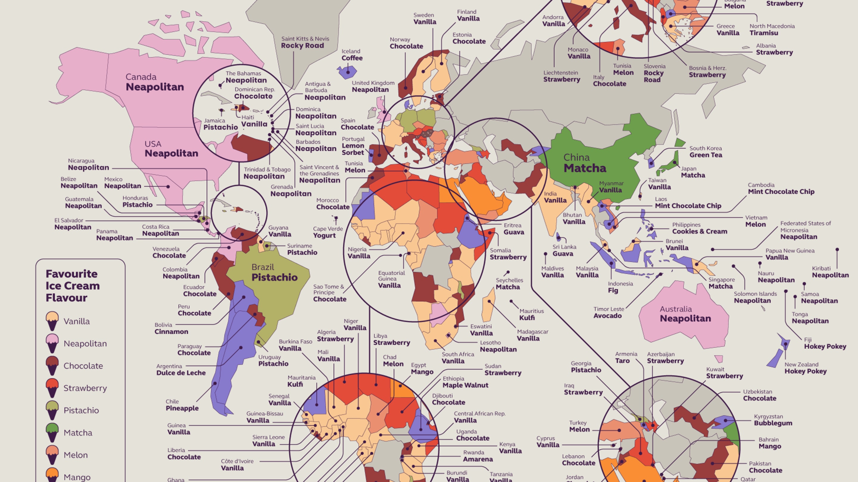 Every Country's Favorite Ice Cream Flavor, Mapped