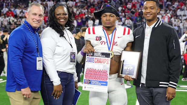 Caden Durham wins UIL 6A Division I state championship offensive MVP.