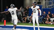 Cibolo-Steele's stars celebrate a touchdown in the 2023 season. | SBLive file photo