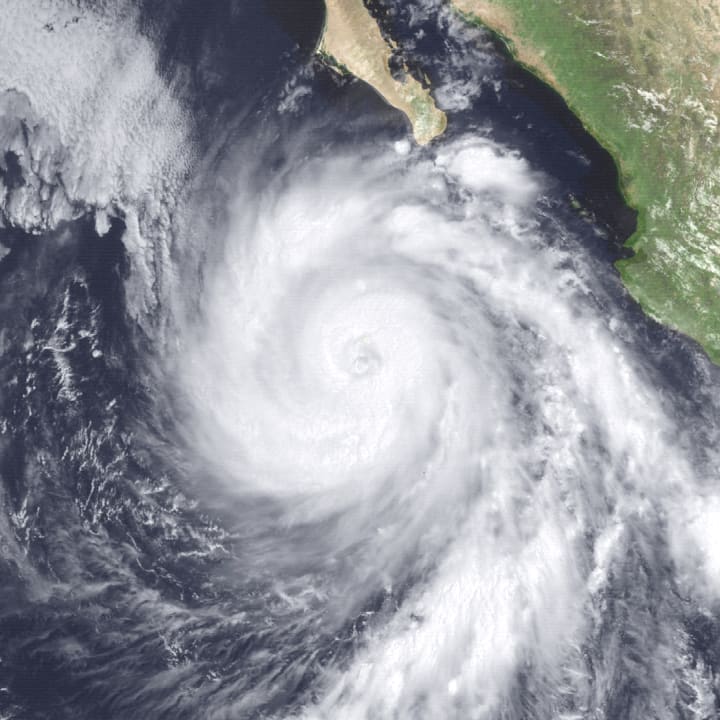 Hurricane Norman satellite photo below the Baja California Peninsula in September 1978