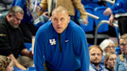 Kentucky head coach Mark Pope looked on as the Kentucky Wildcats host the Georgetown Hoyas at Rupp Arena in Lexington on Thursday, Oct. 30, 2025.