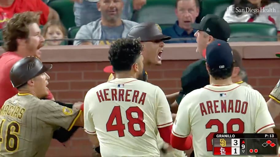 Manny Machado was not happy after being hit by two pitches on Saturday night. | Screenshot via @JomboyMedia
