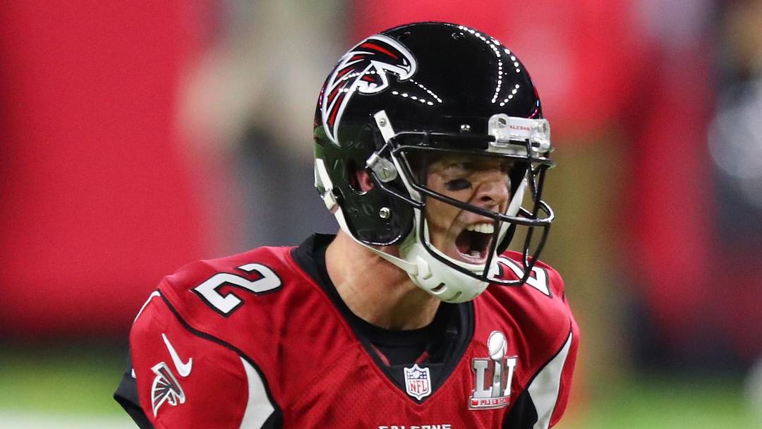 Atlanta Falcons quarterback Matt Ryan reacts after a touchdown pass against the New England Patriots in Super Bowl LI Atlanta Falcons quarterback Matt Ryan reacts after a touchdown pass against the New England Patriots in Super Bowl LI