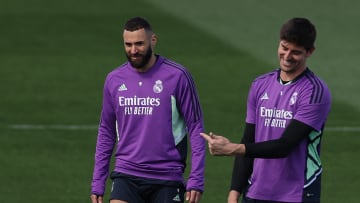 Benzema and Courtois in training