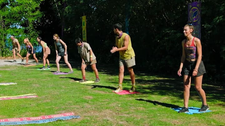 “Operation: Italy” – Castaways get the biggest reward of the season with surprise letters from home. Then, balance and dexterity are tested at a crucial immunity challenge to guarantee a spot in the final six, on SURVIVOR, Wednesday, December 4 (8:00-9:30 PM, ET/PT) on the CBS Television Network, and available to stream on Paramount+*. Jeff Probst serves as host and executive producer. Pictured (L-R): Jeff Probst, Andy Rueda, Sue Smey, Rachel LaMont, Caroline Vidmar, Teeny Chirichillo, Sam