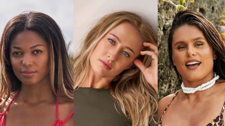 Gabby Thomas and Nelly Korda were photographed by Ben Horton in Boca Raton. Ilona Maher was photographed by Ben Watts in Bermuda. Gabby Thomas and Nelly Korda were photographed by Ben Horton in Boca Raton. Ilona Maher was photographed by Ben Watts in Bermuda.