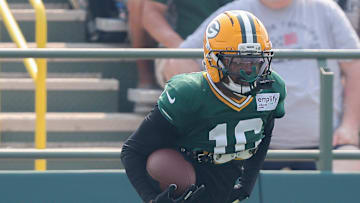 Green Bay Packers cornerback Bo Melton (16) runs through a drill during practice on Thursday, July 31, 2025, at Ray Nitschke Field in Ashwaubenon, Wis. 
Tork Mason/USA TODAY NETWORK-Wisconsin