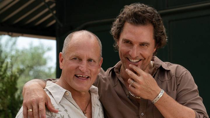 Matthew McConaughey and Woody Harrelson in "Brothers," premiering September 23, 2026 on Apple TV.