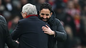 Ruben Amorim speaks with Sir Alex Ferguson