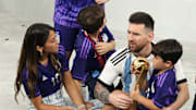 Lionel Messi et sa famille après avoir remporté la Coupe du Monde 2022