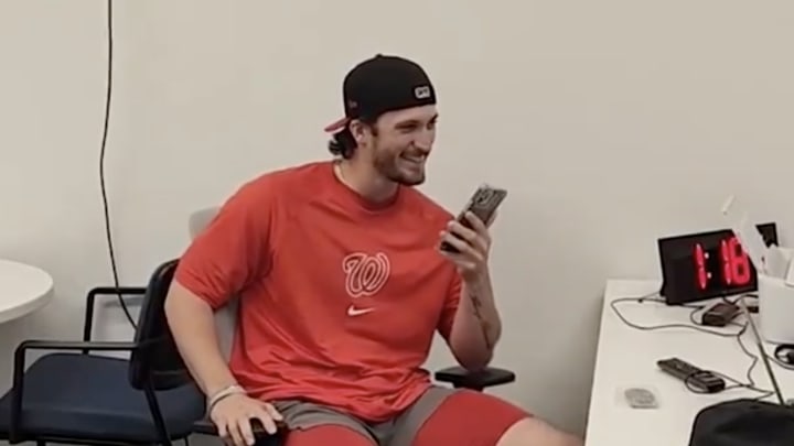 Washington Nationals outfielder Dylan Crews calls his mom to tell her about his MLB debut against the New York Yankees.