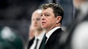 Michigan State's head coach Adam Nightingale looks on during the third period in the game against Ohio State on Saturday, Feb. 24, 2024, at Munn Arena in East Lansing.