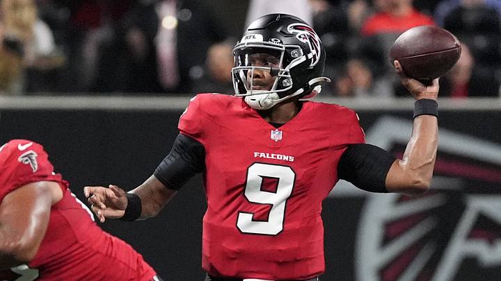 Oct 11, 2026; Atlanta, Georgia, USA;  Atlanta Falcons quarterback Michael Penix Jr. (9) Mandatory Credit: Dale Zanine-Imagn Images