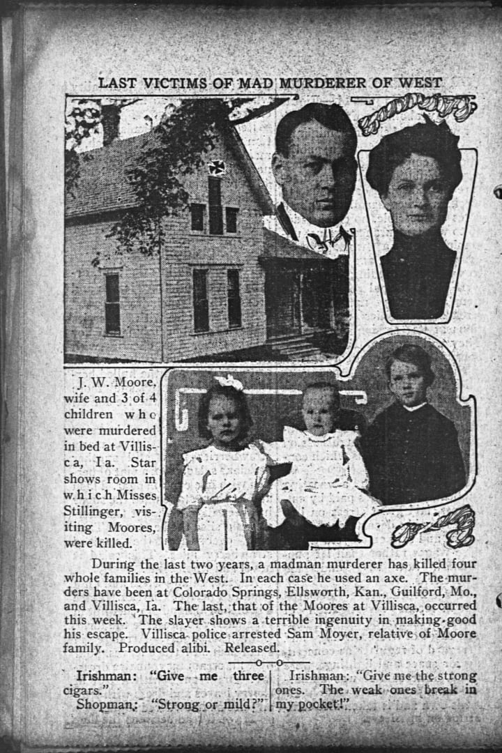 An article on Villisca axe murders in The Day Book, 14 June 1912