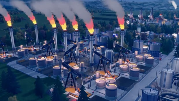 Rise of Industry 2 screenshot showing oil wells.