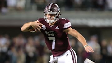 Mississippi State's Nick Fitzgerald (7) tries to evade Louisiana's Ja'len Johnson (28) in the first half. Mississippi State and Louisiana Tech played in a college football game on Saturday, November 3, 2018, in Starkville. Photo by Keith Warren/Madatory Photo Credit

Msu Louisiana Tech