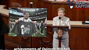 Ohio representative Marcy Kaptur shouts out Eagles cornerback Quinyon Mitchell.