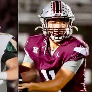 Basha's Jake Rogers (18) and Hamilton's Daniel Vaita (11) have led their respective teams to the Open Semifinals this weekend after both lost their starting quarterbacks in the regular season.