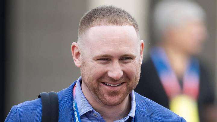 Mar 31, 2026; Phoenix, AZ, USA; Buffalo Bills head coach Joe Brady during the 2026 NFL Annual League Meeting at the Arizona Biltmore. Mandatory Credit: Mark J. Rebilas-Imagn Images