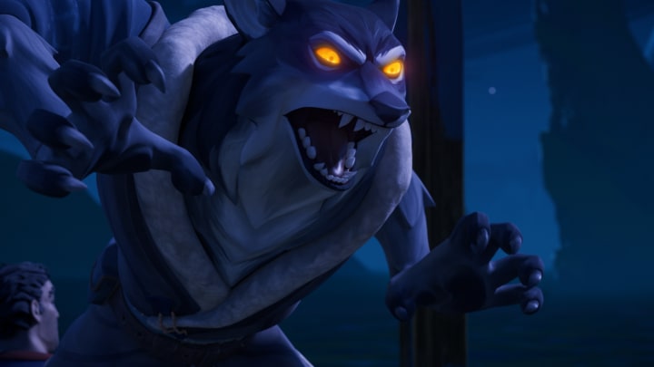 A wolf growling in Wolf King