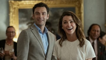 The Diplomat. (L to R) Aidan Turner as Callum Ellis, Keri Russell as Kate Wyler in episode 305 of The Diplomat. Cr. Liam Daniel/Netflix © 2025