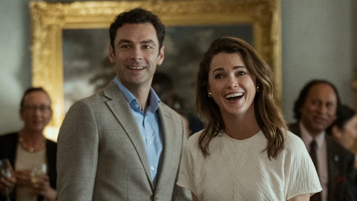 The Diplomat. (L to R) Aidan Turner as Callum Ellis, Keri Russell as Kate Wyler in episode 305 of The Diplomat. Cr. Liam Daniel/Netflix © 2025