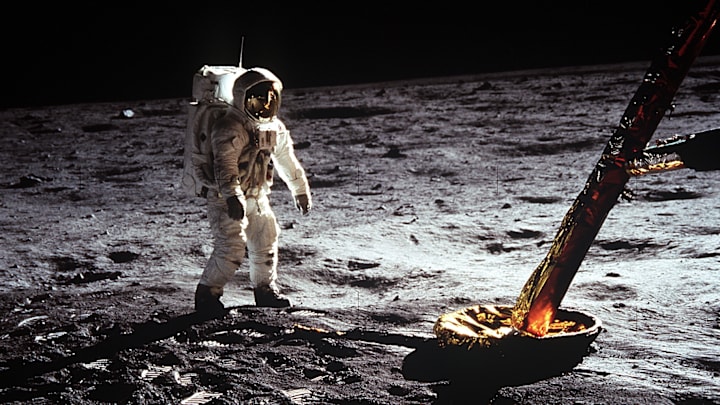 Buzz Aldrin By The Leg Of The Lunar Module Buzz Aldrin By The Leg Of The Lunar Module