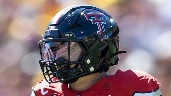Oct 18, 2025; Tempe, Arizona, USA; Texas Tech Red Raiders linebacker Jacob Rodriguez (10) against the Arizona State Sun Devils at Mountain America Stadium. Mandatory Credit: Mark J. Rebilas-Imagn Images