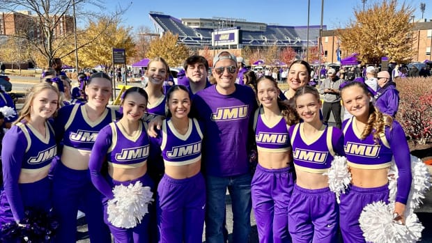 College Football Tour visits Bridgeforth Stadium in Harrisonburg, Virginia. 