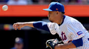 Apr 23, 2025; New York City, New York, USA; New York Mets relief pitcher Edwin Diaz (39) pitches against the Philadelphia Phillies during the ninth inning at Citi Field. Mandatory Credit: Brad Penner-Imagn Images
