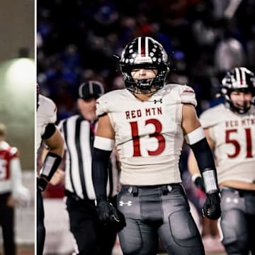 Jameson Wade (13) looks to lead the Red Mountain to a third straight win over Bobby Nesbit (left) and ALA Queen Creek on Friday night.