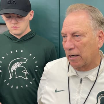 Michigan State head coach Tom Izzo speaks to the media on Nov. 11, 2025, about an upcoming game against San Jose State.