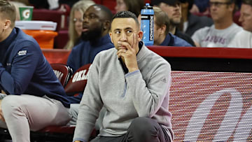 South Alabama Jaguars head coach Richie Riley watches the team against Oklahoma.