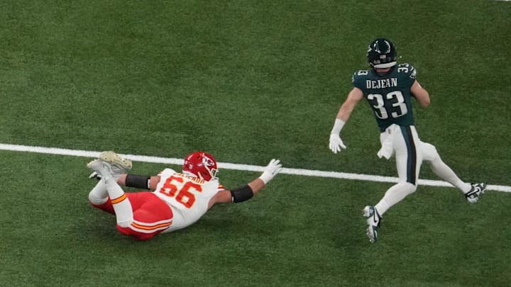 Philadelphia Eagles cornerback Cooper DeJean on Feb 9, 2025. Philadelphia Eagles cornerback Cooper DeJean on Feb 9, 2025.