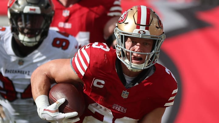 49ers RB Christian McCaffrey averaged just four yards per carry in his four games last season.