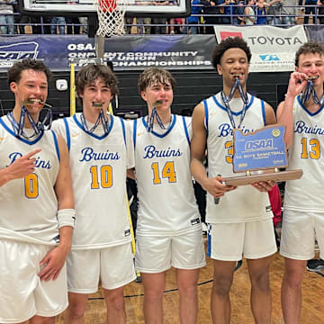 The Barlow Bruins defeated Jesuit for their first OSAA boys basketball state championship.