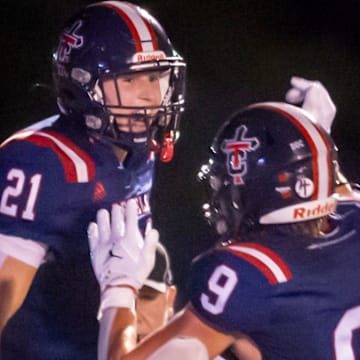 Ian Schwander 21 and AJ Price of Teurlings Catholic 