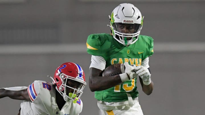 Carver’s Greg Tate against Vestavia Hills during their game at Cramton Bowl in Montgomery, Ala., on Friday August 23, 2024.