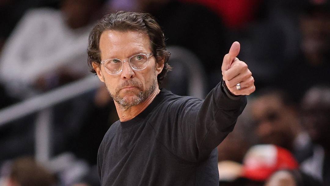 Atlanta Hawks head coach Quin Snyder coaches against the Portland Trail Blazers in the second quarter at State Farm Arena on March 1, 2026. Atlanta Hawks head coach Quin Snyder coaches against the Portland Trail Blazers in the second quarter at State Farm Arena on March 1, 2026.