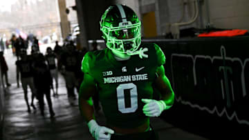 Michigan State's Keon Coleman heads out of the tunnel before the football game against Rutgers on Saturday, Nov. 12, 2022, in East Lansing.

221112 Msu Rutgers Fb 029a