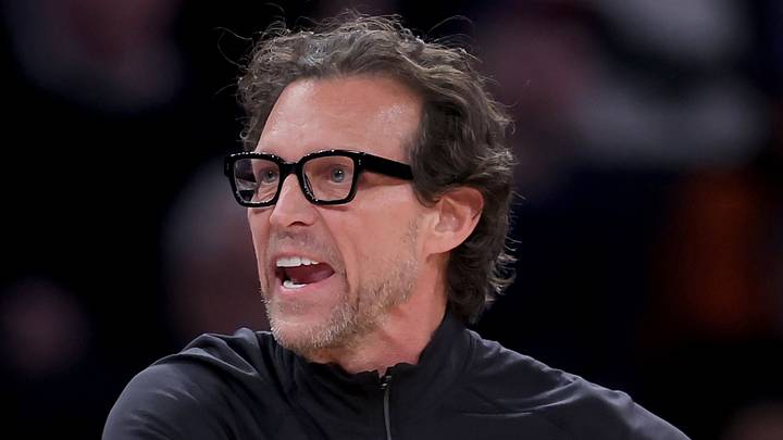 Atlanta Hawks head coach Quin Snyder coaches against the New York Knicks at Madison Square Garden on April 28, 2026.