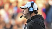 Mississippi State Bulldogs coach Jeff Lebby stands on the sidelines during the second quarter of the game against the Ole Miss Rebels at Vaught-Hemingway Stadium. 